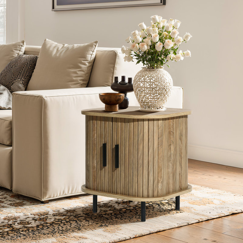 Hokku Designs Aria Mid-Century Modern 2-Door Nightstand and